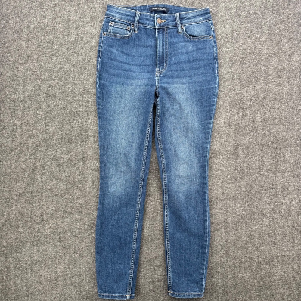 Calvin Klein Jeans Womens High Rise Skinny Medium Wash Repreve Denim Size 27